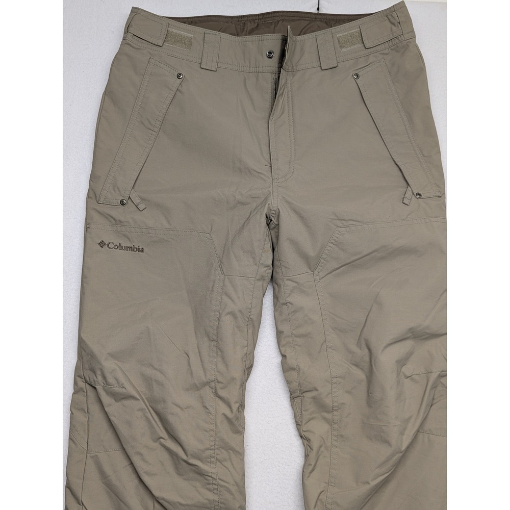 Columbia Mens Omni-Tech Snow Pants Tan Insulated Ski Snowboard SM8308 Medium